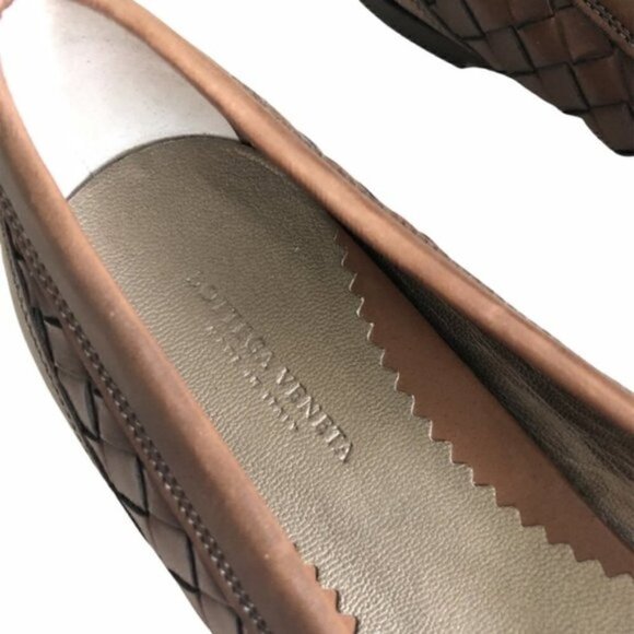 Bottega Veneta Loafers 6.5 Brown Woven Leather Minimal Classic - Picture 4 of 8
